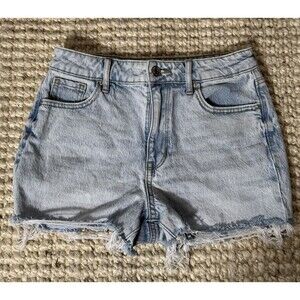 PACSUN Vintage High Rise Light Wash Distressed Ripped Denim Shorts Size 25